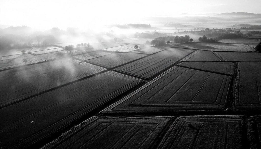 fields meet fog stockcake8030386481728667571