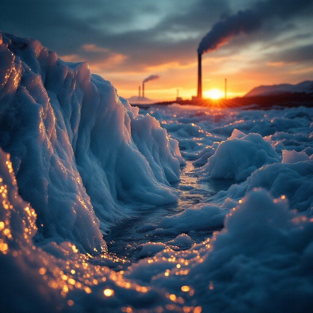 melting arctic sunset stockcake6082320248545197047