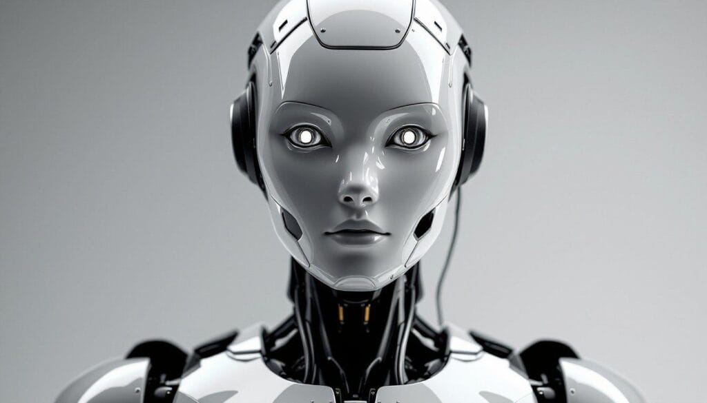 elegant robot portrait stockcake5368368152085713474