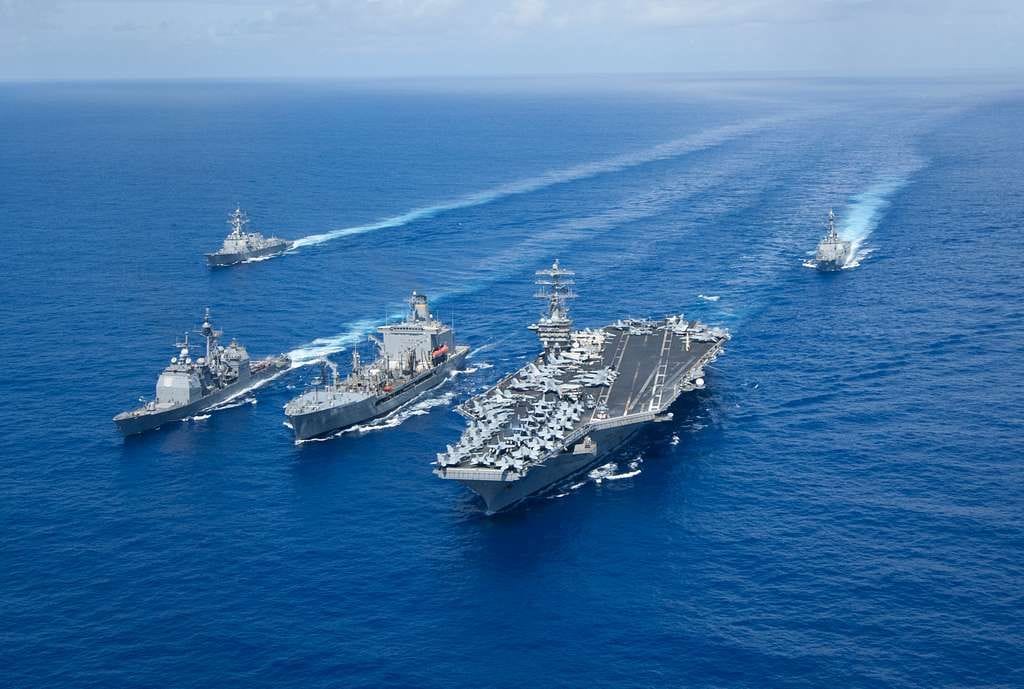 the aircraft carrier uss nimitz cvn 68 is underway with a formation of ships f2fb78 10248253379162561506940