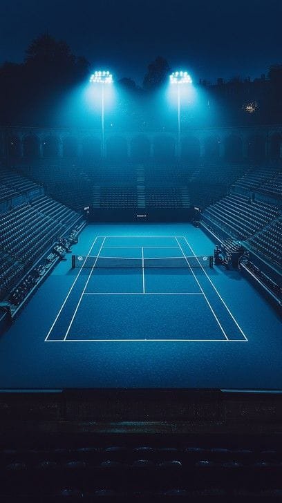 night tennis match stockcake4418412802208761393