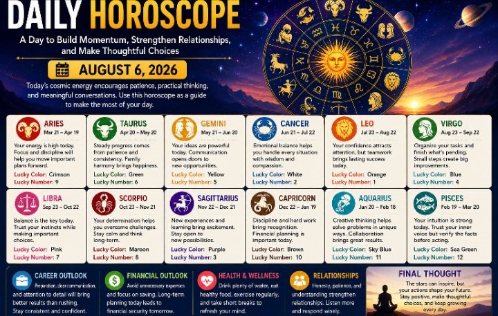 Daily Horoscope Today – August 6, 2026: A Day to Build Momentum, Strengthen Relationships, and Make Thoughtful Choices 1 Screenshot_20260806_081853_ChatGPT